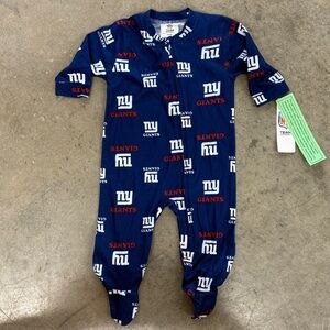 NWT NFL NY Giants Footie Pajamas Onesie 6/9 months
